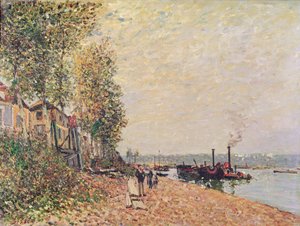 Battelli a vapore sul Loing a Saint-Mammes, 1877 da Alfred Sisley